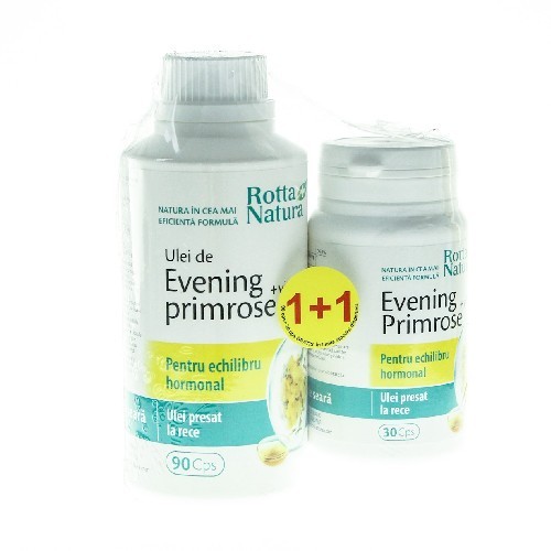Evening Primrose + Vitamina E, 90 capsule + 30 capsule, Rotta Natura