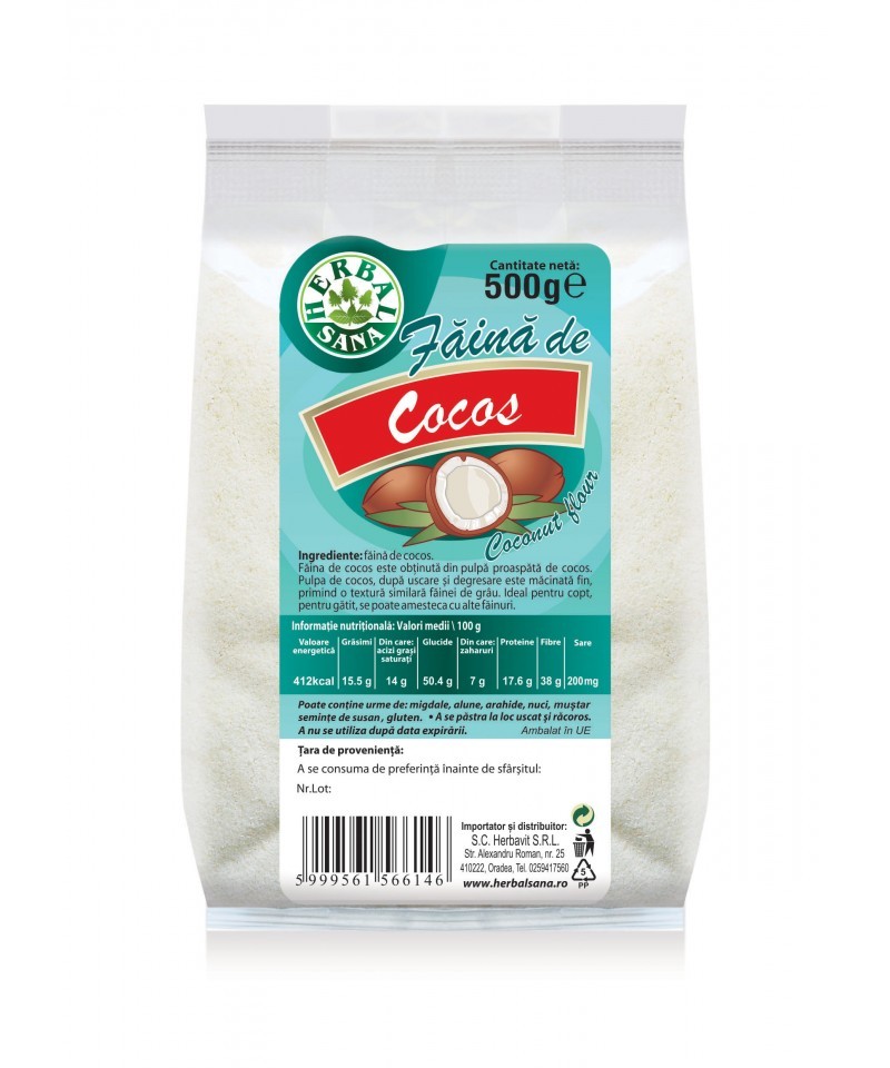 Faina de cocos 500 g Herbalsana  