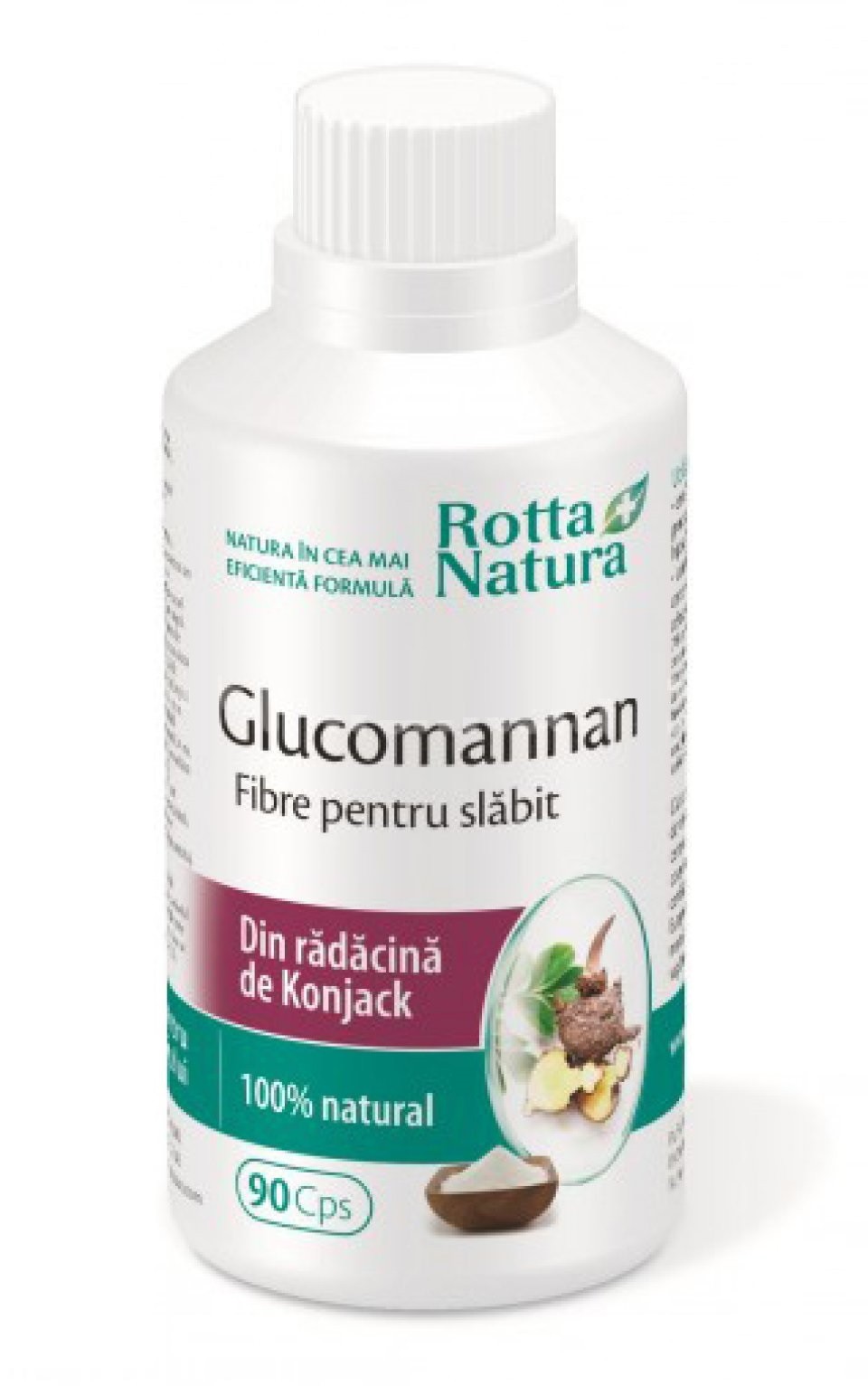 Glucomannan fibre pentru slabit, 90 cps, Rotta Natura - SAM-Distribution