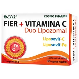 Fier + Vitamina C Duo Lipozomal,30 capsule, CosmoPharm